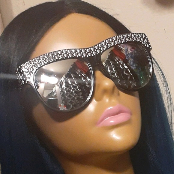 🕶Rhinestone💎Studded Mirror💎Lens Sunglasses🕶 - Picture 8 of 9